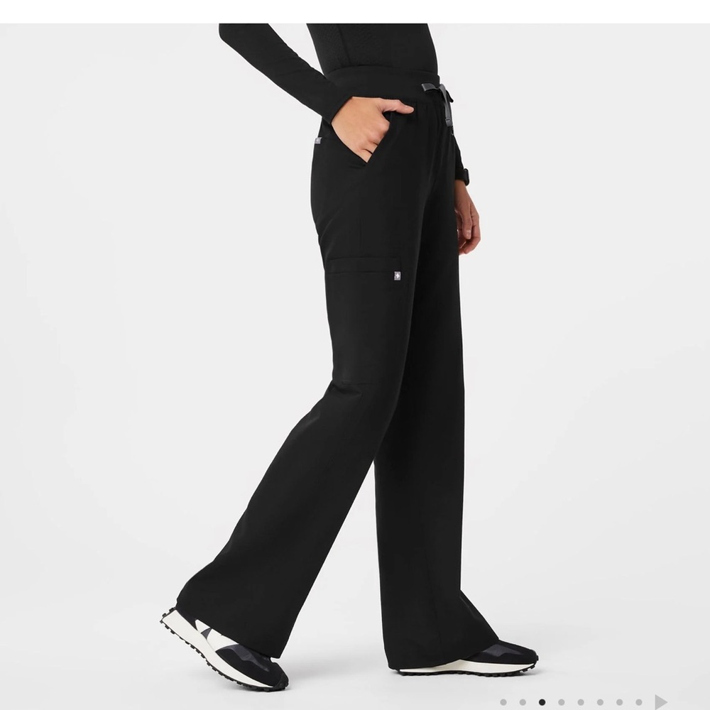 High Waisted Isabel Wide Leg Scrub Pants/Black/Lrg Tall